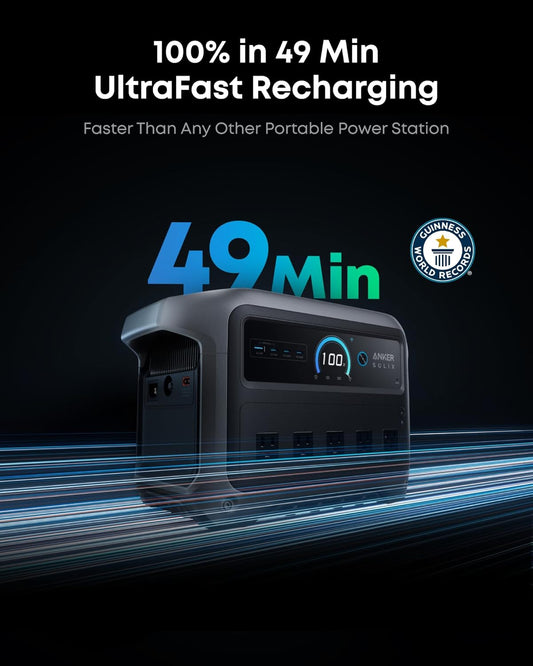 Anker SOLIX C1000 Gen 2 Portable Power Station with Water Resistant Bag, 2,000W